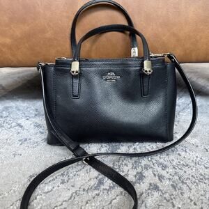Coach Crossgrain Leather Mini Christie Carryall Satchel F36704 Black